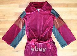 Vintage 70s Appel Burgundy/Brown/Green Velour Zip Jumpsuit Lounger Women's M/L