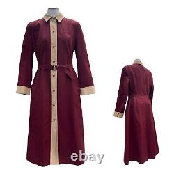 Vintage 70s ETIENNE AIGNER Womens 12 Belted Trench Coat Shirt Dress Jacket Lined