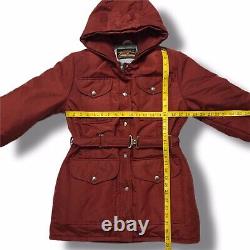 Vintage 70s Eddie Bauer Goose Down Brick Red Full Zip Puffer Jacket Wmn Size S