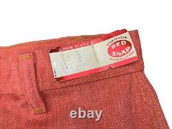 Vintage 70s Red Snap Womens Wide Leg Bell Bottom Flare Jeans Size 30x29.5 Nwt
