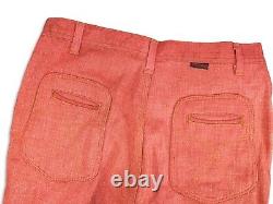 Vintage 70s Red Snap Womens Wide Leg Bell Bottom Flare Jeans Size 30x29.5 Nwt