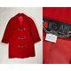Vintage 80s 90s Big Apple Coat Corporation Red Wool Toggle Overcoat W's Sz 14