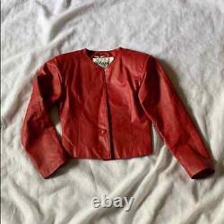 Vintage 80s Wilsons red fitted genuine leather jacket, small