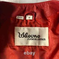 Vintage 80s Wilsons red fitted genuine leather jacket, small