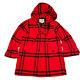 Vintage 80s Woolrich Womens Red Black Plaid Blanket Hooded Long Coat Large/l Usa