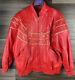 Vintage 90's Jerusalem Leather Women's Red Leather Jacket Studded Large