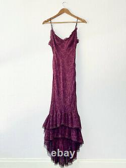 Vintage 90s Betsey Johnson NY Silk Wine Red Slip Dress 8 S M Goth Grunge