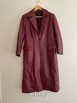 Vintage 90s ICONIC Donna Karan Signature Leather Coat sz US 8