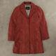 Vintage 90s Leather Trench Jacket M Women's Red
