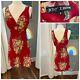 Vintage 90s Betsey Jounson New York Sundress Womens Sz 6 Red Floral