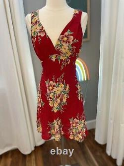 Vintage 90s betsey jounson new york sundress womens sz 6 red floral