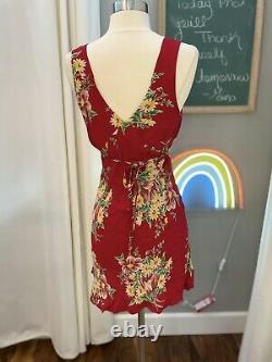 Vintage 90s betsey jounson new york sundress womens sz 6 red floral