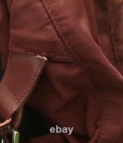 Vintage Authentic PRADA Burgundy Nylon/Leather Backpack/Purse Dust Bag