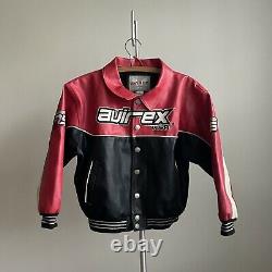 Vintage Avirex Leather Jacket Women's Size 7 1990's Stealth Mission Biker Rare