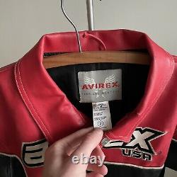 Vintage Avirex Leather Jacket Women's Size 7 1990's Stealth Mission Biker Rare