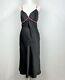 Vintage Betsey Johnson 90s 2000s 100% Silk Y2k Slip Dress Black Red Pink Sz 8