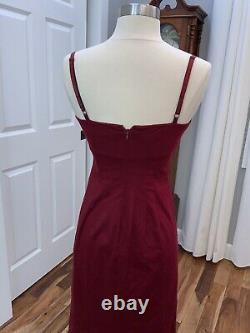 Vintage Betsey Johnson New York Y2K dress embroidered red/burgundy women's six 6