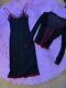Vintage Betsey Johnson Dress & Top Set- Black Red Velvet Trim Roses Lace. Xsp