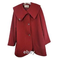 Vintage Bill Blass Signature Retro Button Up Size 6 Red Wool Coat