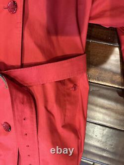 Vintage Burberry Red Full Length Double Breasted Trench Coat Size XL