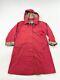 Vintage Burberry Trench Coat Womens Size 4r Long Red Nova House Check Jacket