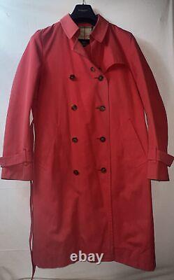 Vintage Burberry Womens Trench 80s Coat Jacket Red Nova Check Lining 10/12