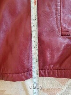 Vintage Burgundy LOEWE leather jacket sz IT 44 US 10