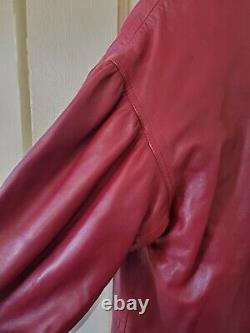 Vintage Burgundy LOEWE leather jacket sz IT 44 US 10