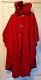 Vintage Casco Bay Red Wool Hooded Cloak Cape (excellent!)