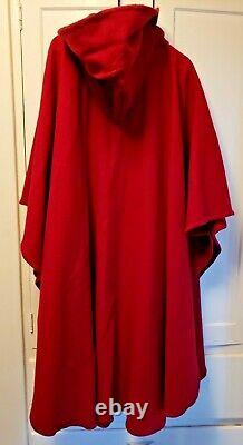 Vintage CASCO BAY Red Wool Hooded CLOAK Cape (EXCELLENT!)