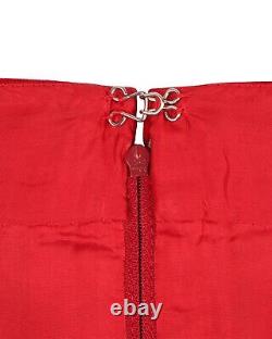 Vintage CELINE Midi Skirt Red Chain Charm Logo Womens Size 46