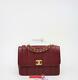 Vintage Chanel Classic Vertical Quilt Burgundy Red Caviar Medium Flap Bag Gold
