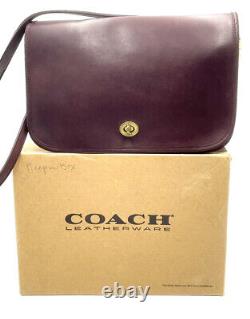 Vintage COACH Burgundy Leather Convertible Clutch Crossbody Bag #9635 WithOrig Box
