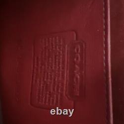 Vintage COACH purse, Dark Red Leather, crossbody Bag, Brass Turn Lock