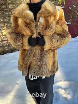 Vintage Canadian Red Fox fur Coat Luxury Custom Made Fox fur Coat