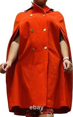 Vintage Cape Overcoat Red 60's Stoner Square Sleeveless Women Size 12 Style 8479