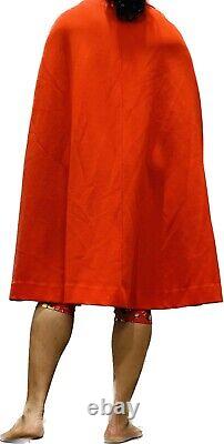 Vintage Cape Overcoat Red 60's Stoner Square Sleeveless Women Size 12 Style 8479