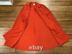 Vintage Cape Overcoat Red 60's Stoner Square Sleeveless Women Size 12 Style 8479