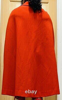 Vintage Cape Overcoat Red 60's Stoner Square Sleeveless Women Size 12 Style 8479