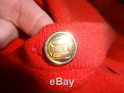 Vintage Chanel Red Cardigan sweater 100% Cashmere gold handbag buttons Scotland