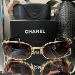 Vintage Chanel Sunglasses 4023 Gold Maroon Frames Eyeglasses VERY RARE