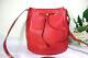 Vintage Christian Dior Red Leather Bucket Drawtop Shoulder Bag France