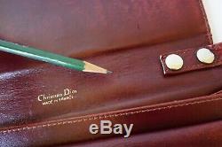 Vintage Christian Dior Crossbody Purse Burgundy Leather converts to Clutch Bag
