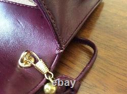Vintage Christian Dior Crossbody Shoulder bag Burgundy Leather Rare