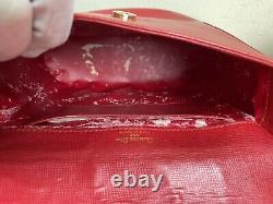 Vintage Christian Dior Leather Red Medium Shoulder Bag France