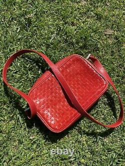 Vintage Christian Dior Leather Red Shoulder Bag France