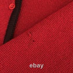 Vintage Christian Dior The Suit Women's 100% Wool Cardigan Sweater Size 8 Red