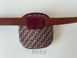 Vintage Christian Dior Trotter Waist Belt Bag Monogram Fanny Pack Burgundy Red