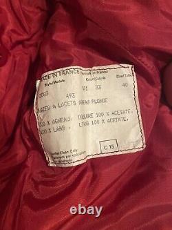 Vintage Claude Montana pour ideal cuir Made In Paris Red Lambskin Leather Blazer