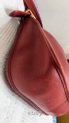 Vintage Coach 90's Red Leather Messenger Shoulder Bag